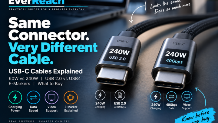 USB-C Cable Guide: 60W vs 240W, USB 2.0 vs USB4