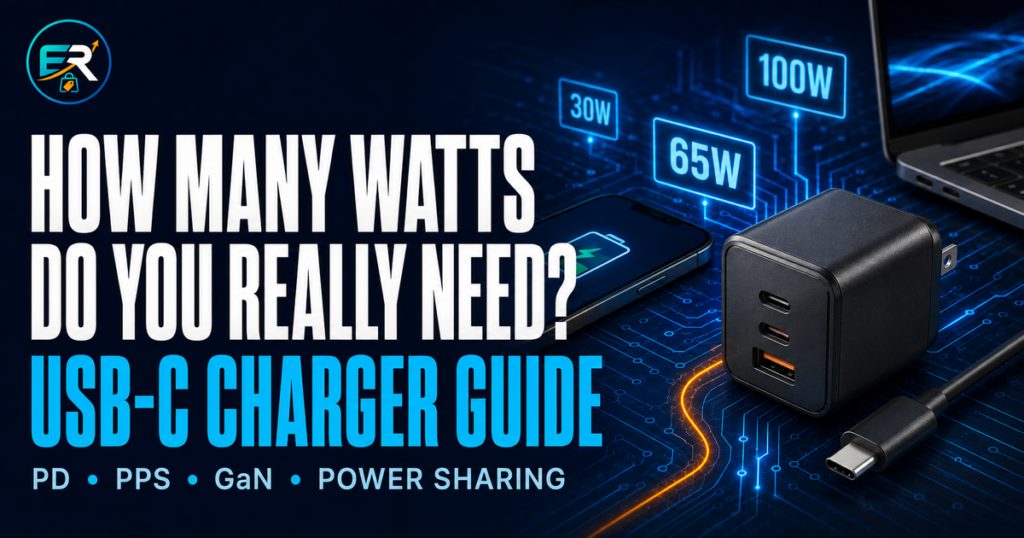 USB-C charger guide: how many watts do you really need? Illustrated 30W, 65W and 100W options.